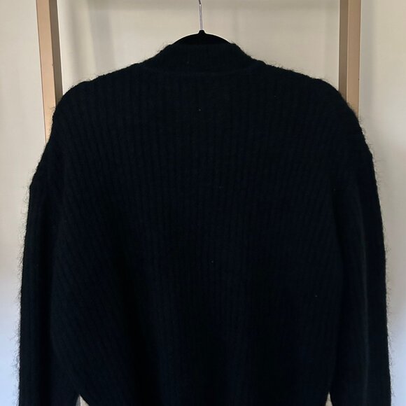 & Other Stories Zipper Wool Bomber Sweater Cardigan in green, size medium - Picture 4 of 6